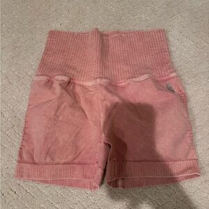 Women's Pinkish Red High-Waisted Shorts
